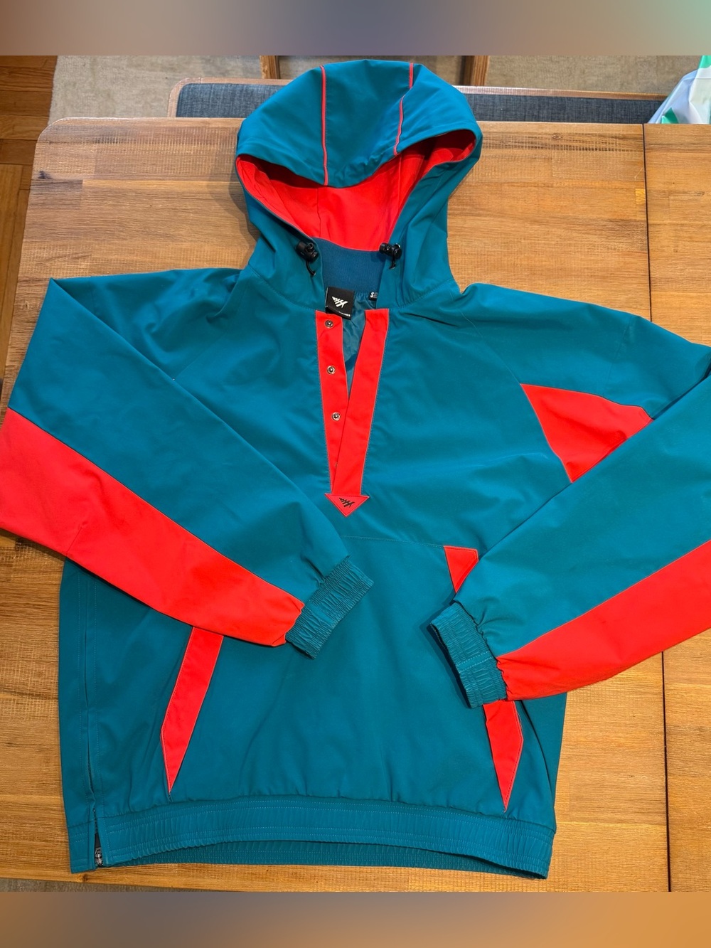 Paper Planes Pullover Parka w/hood, front pocket, side zip - small - NWOT